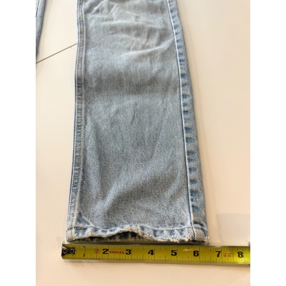 Guess Jeans Tapered Leg Women 30 Light Wash Blue Vintage High Rise FLAWS BB010 - Picture 12 of 13